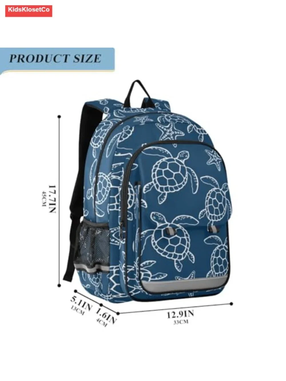 Sea Turtle Starfish Kids Backpack Lightweight School Bookbag for Girls Boys